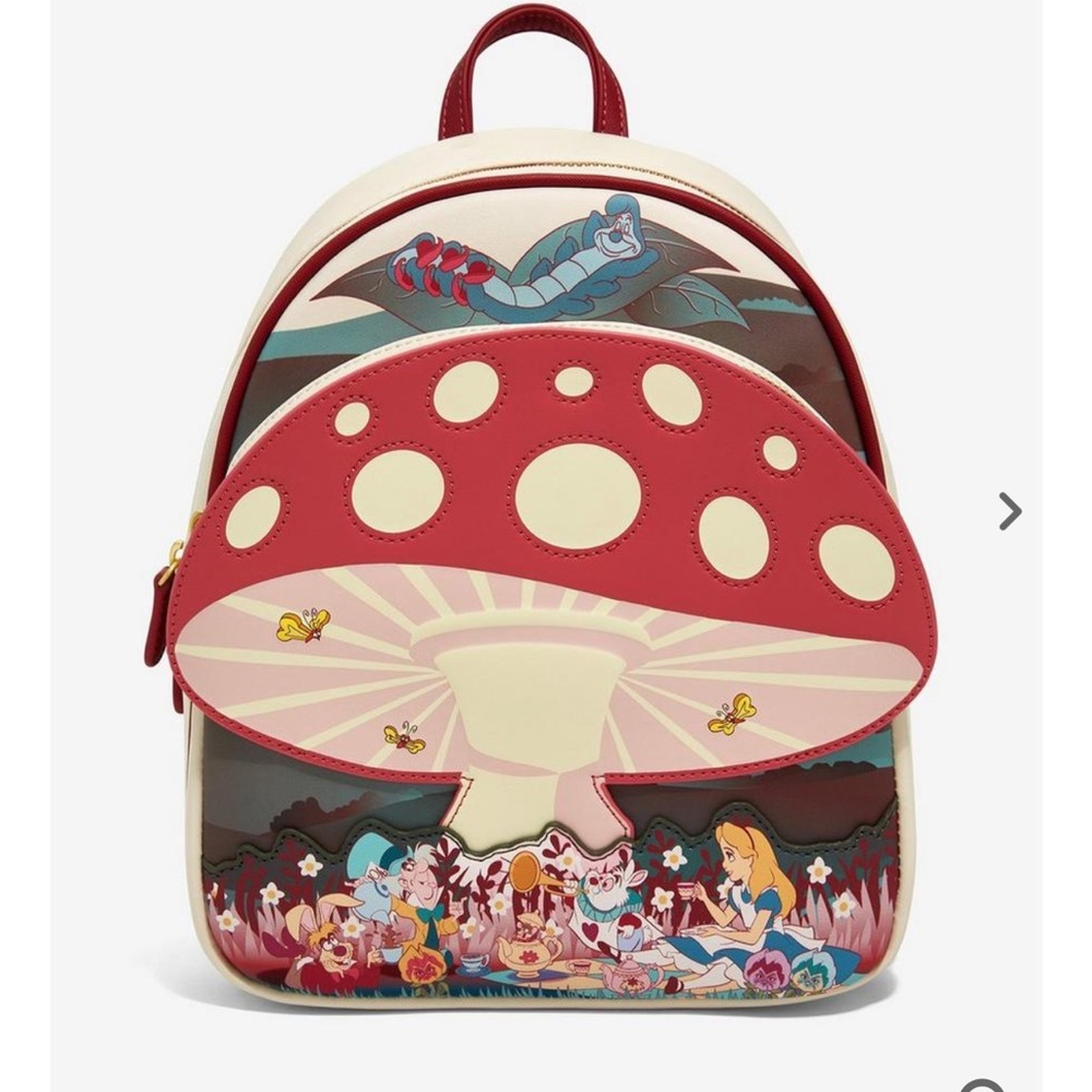 Loungefly Disney Alice in Wonderland Mushroom Tea Party Mini Backpack